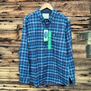WEATHERPROOF | NWT Blue Plaid Men's Shirt XL